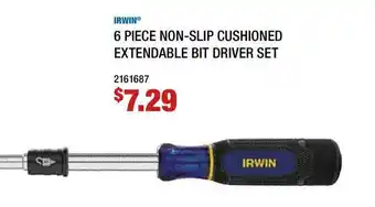 Fastenal Irwin® 6 Piece Non-Slip Cushioned Extendable Bit Driver Set offer