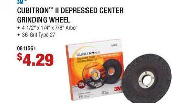 Fastenal 3M™ Cubitron™ II Depressed Center Grinding Wheel offer