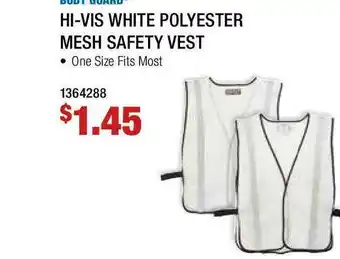 Fastenal Body Guard® Hi-Vis White Polyester Mesh Safety Vest offer