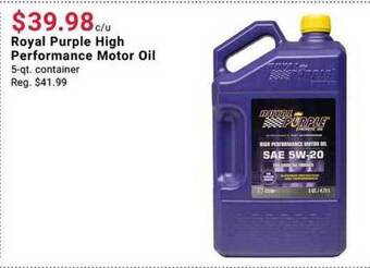 Pep Boys Royal Purple High Performance Motor Oil offer