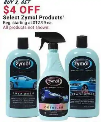 Pep Boys Select Zymol Products offer