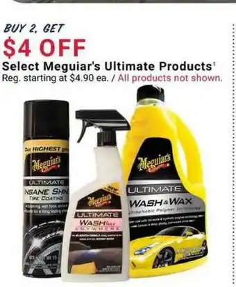 Pep Boys Select Meguiar's Ultimate Products offer