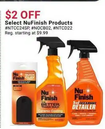 Pep Boys Select NuFinish Products offer