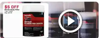 Pep Boys Bondo Body Filler offer