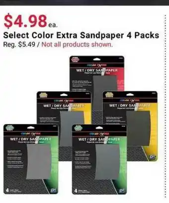 Pep Boys Select Color Extra Sandpaper 4 Packs offer