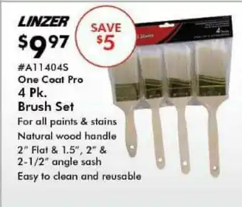 Valu Home Centers One Coat Pro 4 Pk. Brush Set offer