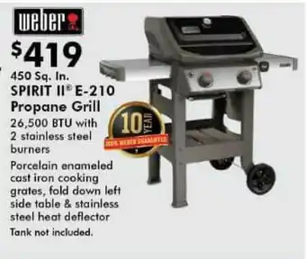 Valu Home Centers Weber 450 Sq. In. Spirit II® E-210 Propane Grill offer