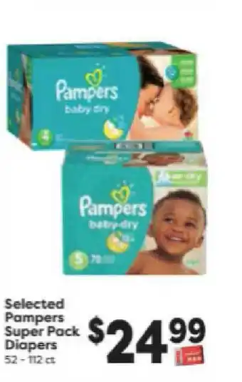 Weis Markets Selected Pampers Super Pack Diapers offer