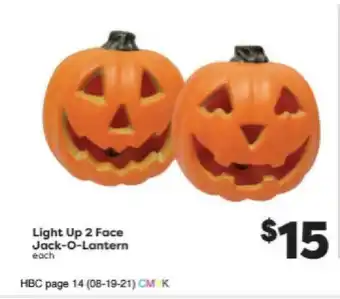 Weis Markets Light Up 2 Face Jack-O-Lantern offer