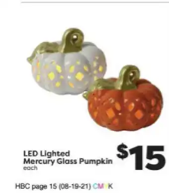 Weis Markets Led Lighted Mercury Glass Pumpkin offer
