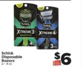 Weis Markets Schick Disposable Razors offer