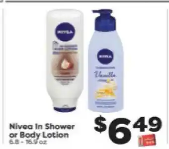 Weis Markets Nivea In Shower Or Body Lotion offer