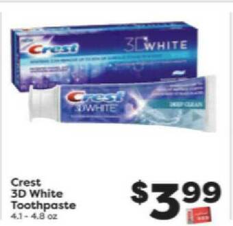 Weis Markets Crest 3D White Toothpaste offer
