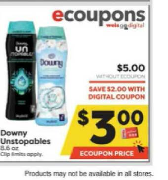 Weis Markets Downy Unstopables offer