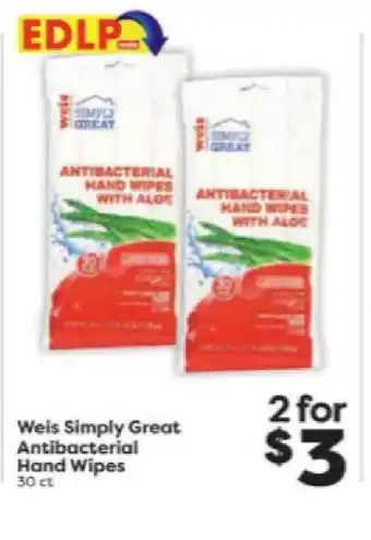 Weis Markets Weis Simply Great Antibacterial Hand Wipes offer