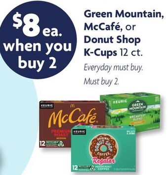 Family Dollar Green mountain, mccafé, or donut shop k-cups offer