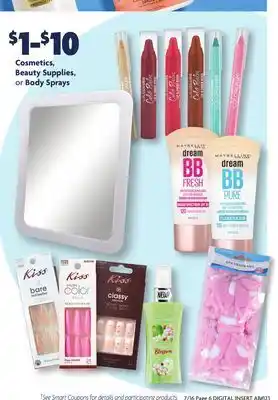 Family Dollar Cosmetics, beauty supplies, or body sprays offer