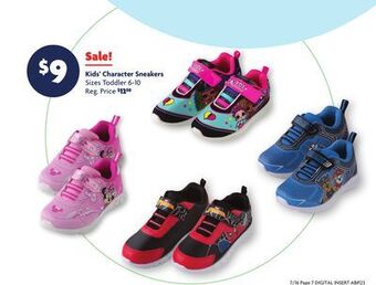 Family Dollar Kids' character sneakers offer