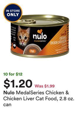 Petco Medalseries chicken & chicken liver cat food, 2.8 oz. can offer