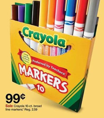 Target Crayola 10-ct. broad line markers offer