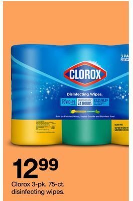 Target Clorox 3-pk. 75-ct. disinfecting wipes offer