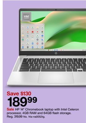 Target Hp 14 chromebook laptop offer