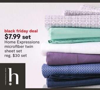 JC Penney Home expressions microfiber twin sheet set offer