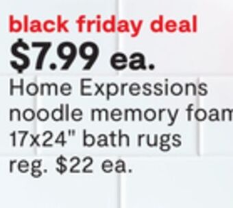 JC Penney Home expressions noodle memory foam 17x24 bath rugs offer