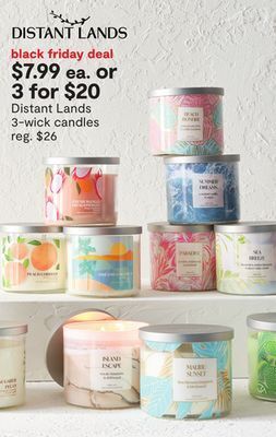 JC Penney Distant lands 3-wick candles offer
