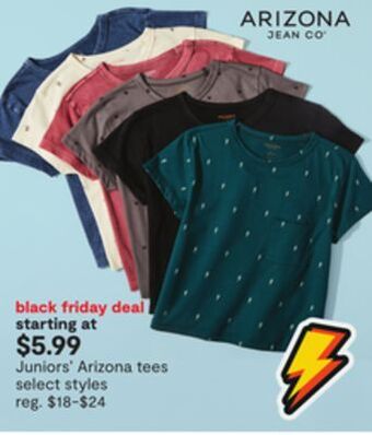 JC Penney Juniors' arizona tees offer