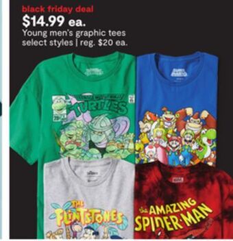 JC Penney Young men's graphic tees offer