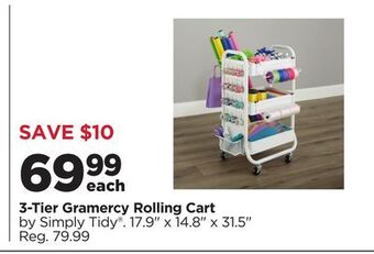 Michaels 3-tier gramercy rolling cart offer