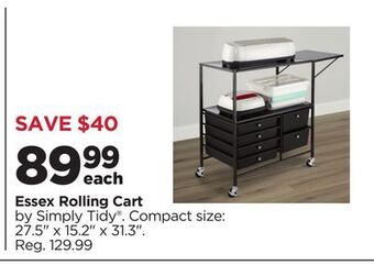 Michaels Essex rolling cart offer