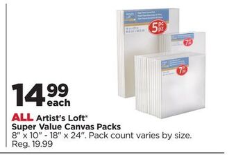 Michaels All artist's loft® super value canvas packs offer