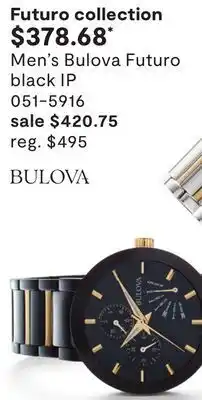 JC Penney Men's bulova futuro black ip offer