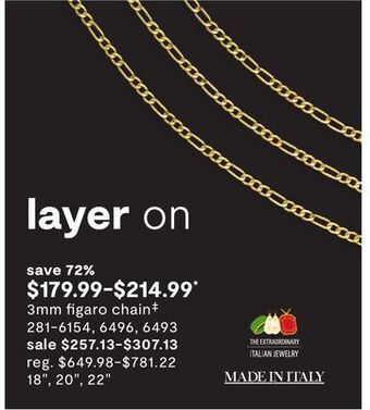 JC Penney 3mm figaro chain‡ offer