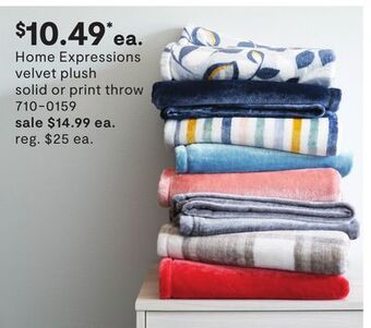 JC Penney Home expressions velvet plush solid or print throw offer