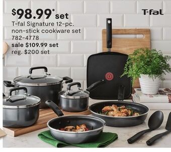 JC Penney T-fal signature 12-pc. non-stick cookware set offer