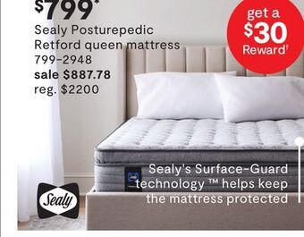 JC Penney Sealy posturepedic retford queen mattress offer