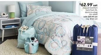 JC Penney Casual comfort twin/twin xl dorm in a bag offer