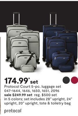 JC Penney Protocol court 5-pc. luggage set offer