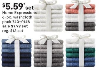 JC Penney Home expressions 6-pc. washcloth pack offer