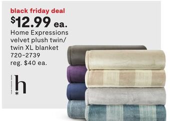 JC Penney Home expressions velvet plush twin/twin xl blanket offer