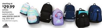 JC Penney Adidas backpacks offer