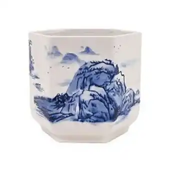 Kohl's Sonoma goods for life® large blue & white landscape planter table decor offer