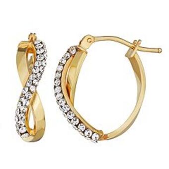 Kohl's Forever radiant 10k gold crystal infinity hoop earrings offer