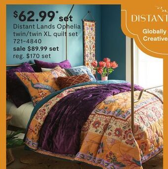 JC Penney Distant lands ophelia twin/twin xl quilt set offer
