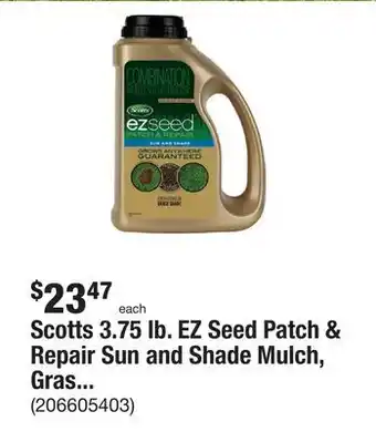 The Home Depot Scotts 3.75 lb. ez seed patch & repair sun and shade mulch, grass seed and fertilizer combination offer