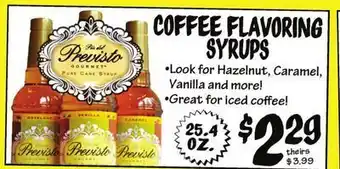 Ollie's Coffee flavoring syrups offer