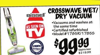 Ollie's Bissell® crosswave wet / dry vacuum offer